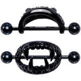 14G 5/8 Black Fearsome Fangs Nipple Shield Set - BodyCandy - Flyclothing LLC