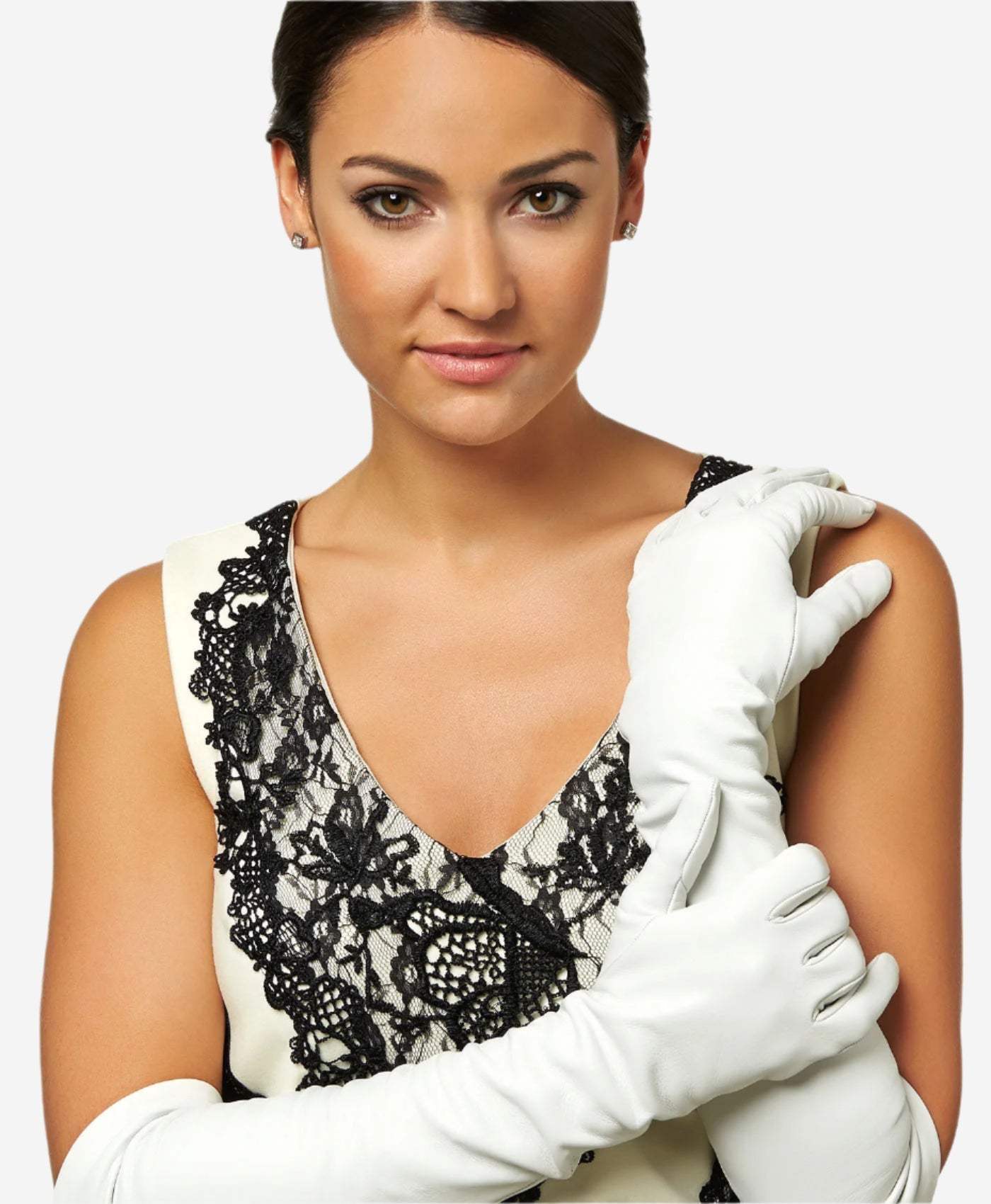 Angelina (ivory) - Italian silk lined 12-button length leather bridal / opera gloves - Leather Gloves Online - Flyclothing LLC
