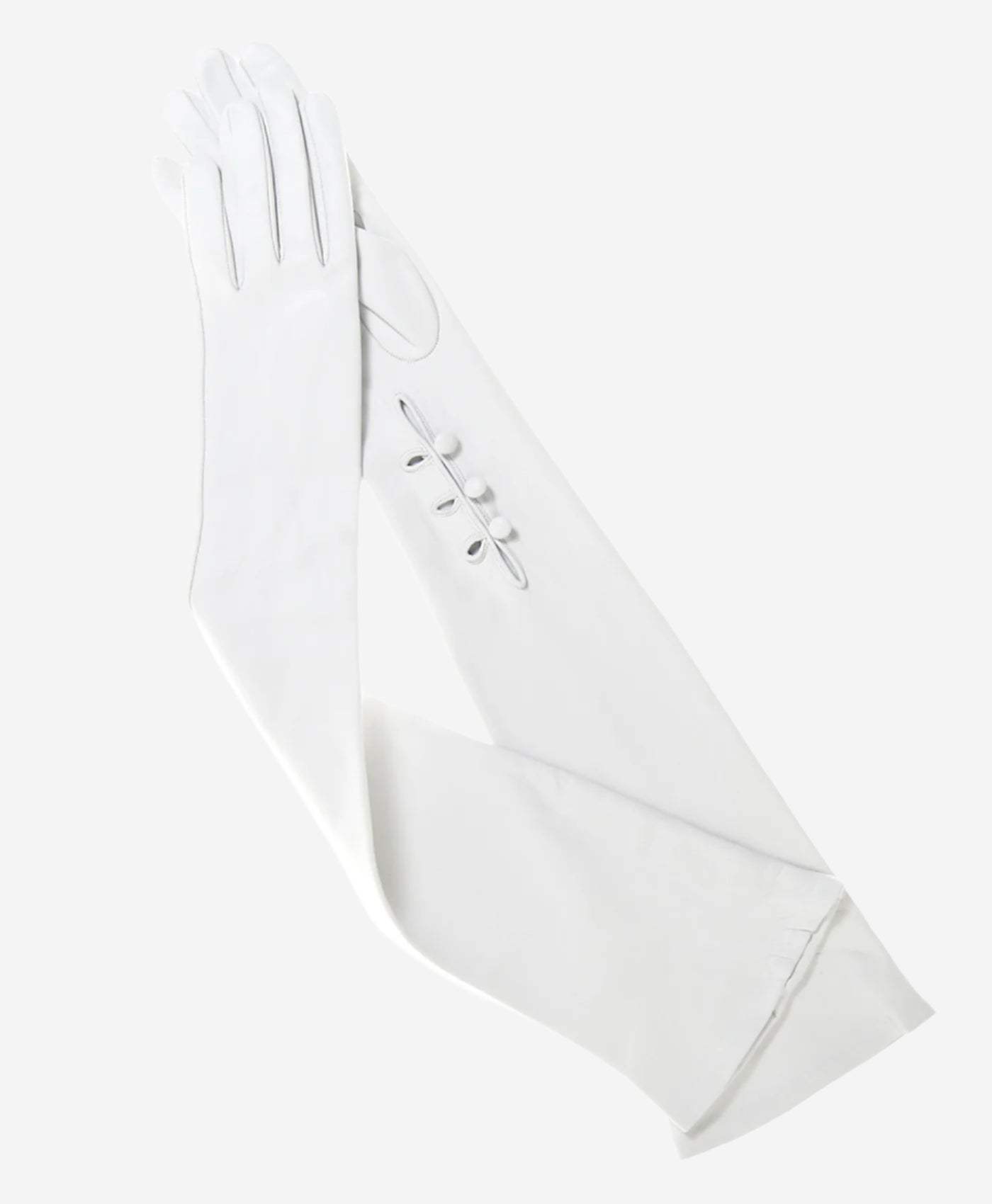 Angelina (ivory) - Italian silk lined 12-button length leather bridal / opera gloves - Leather Gloves Online - Flyclothing LLC