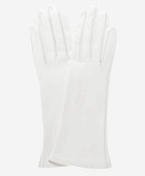CW01W4 (white) - Italian Silk Lined 4-Button Length White Leather Bridal Gloves