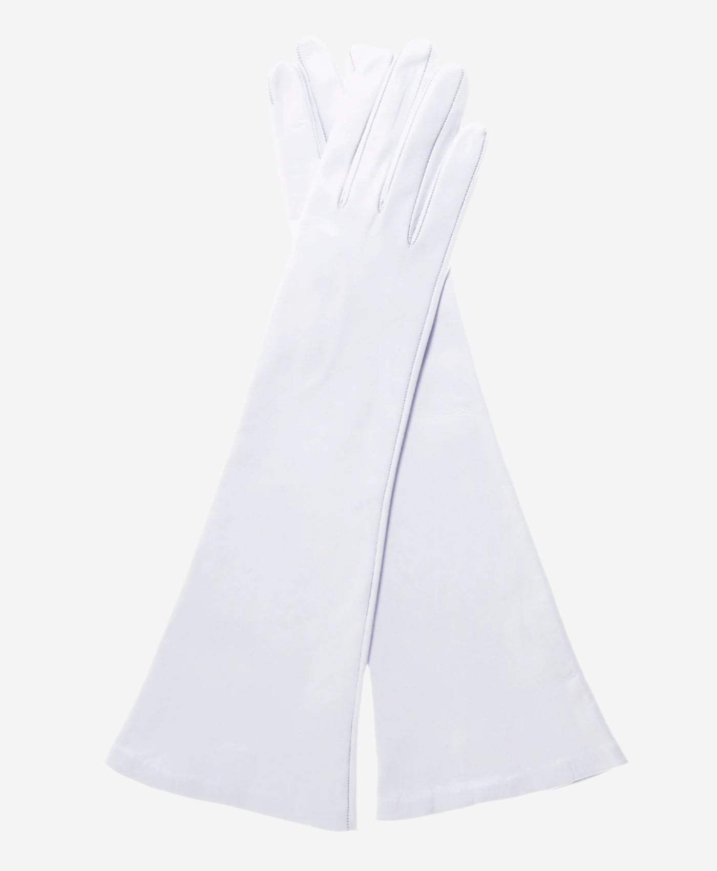 Angelina (ivory) - Italian silk lined 6-button length leather bridal / opera gloves