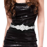 Cystal Embellish Sash Ribbon Bridal Wedding Belt Headband - Madeline Love - Flyclothing LLC