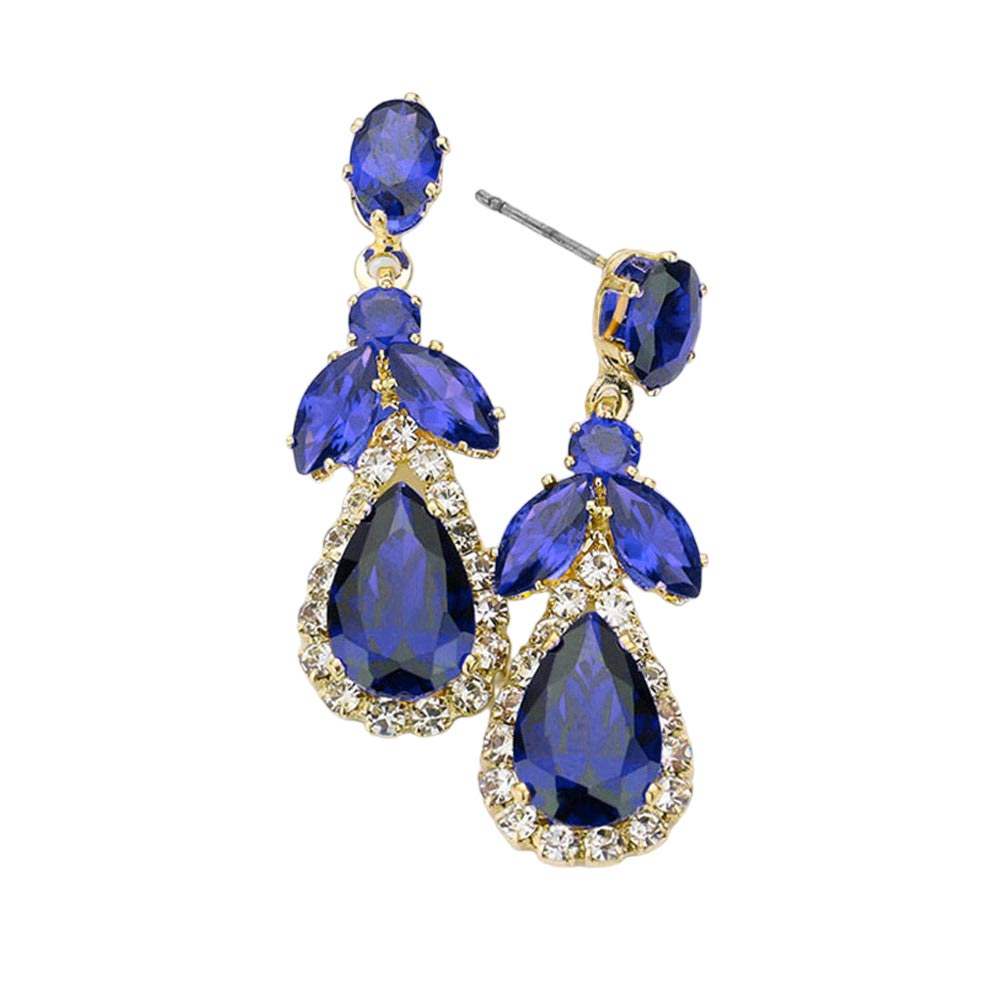 CZ Multi Stone Dangle Evening Earrings - Madeline Love - Flyclothing LLC