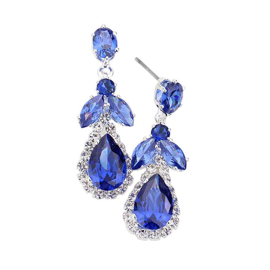 CZ Multi Stone Dangle Evening Earrings - Madeline Love - Flyclothing LLC