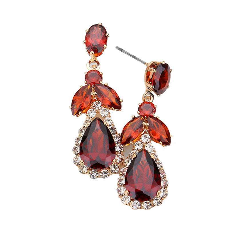 CZ Multi Stone Dangle Evening Earrings - Madeline Love - Flyclothing LLC
