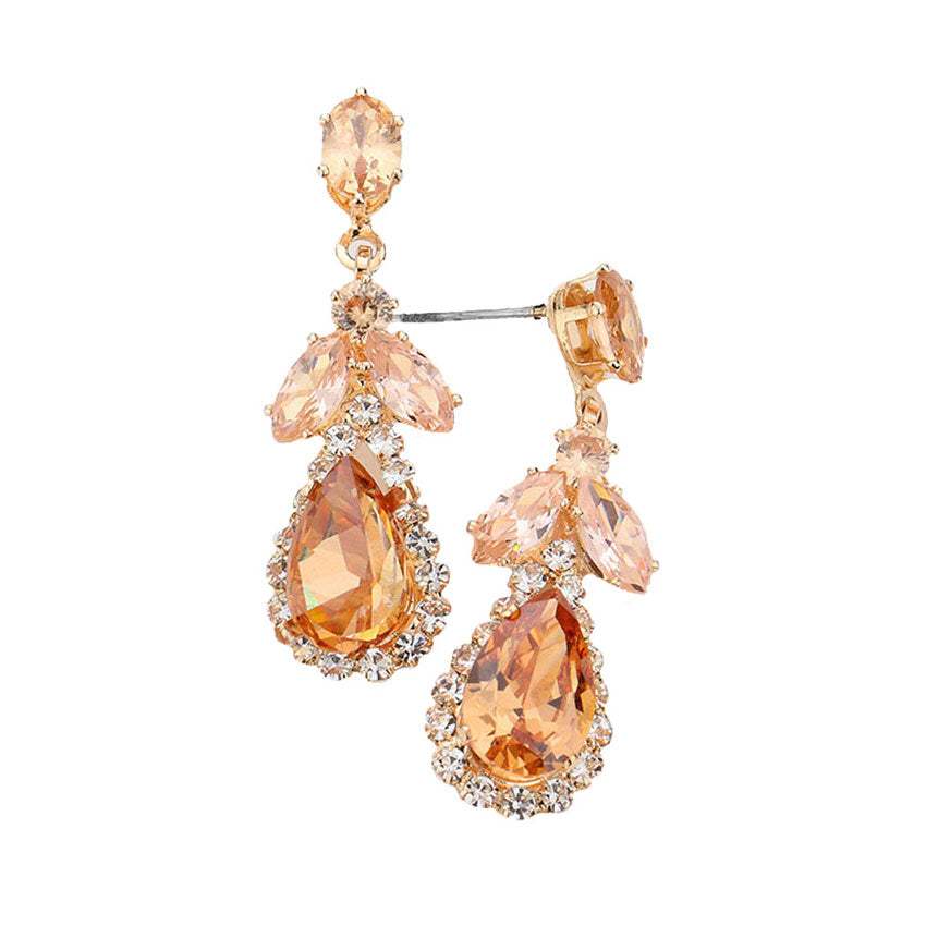 CZ Multi Stone Dangle Evening Earrings - Madeline Love - Flyclothing LLC