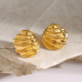 Stainless Steel Shell Shape Stud Earrings - Trendsi - Flyclothing LLC
