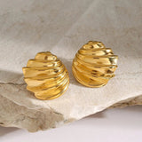 Stainless Steel Shell Shape Stud Earrings - Trendsi
