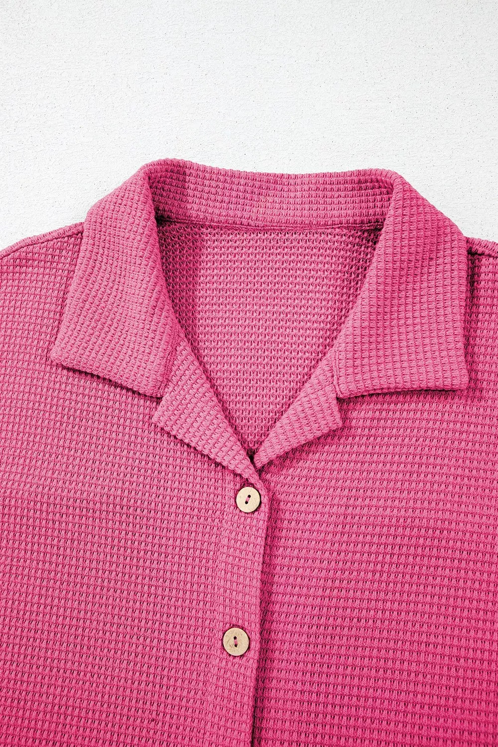 Solid Color Textured Buttoned Shirt and Casual Pants Set - Trendsi - Flyclothing LLC