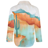 Baha Ranch Colores de Mexico Turquoise Desert Button Up Blouse