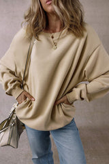 Round Neck Long Sleeve Sweatshirt - Trendsi - Flyclothing LLC