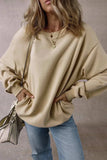 Round Neck Long Sleeve Sweatshirt - Trendsi - Flyclothing LLC