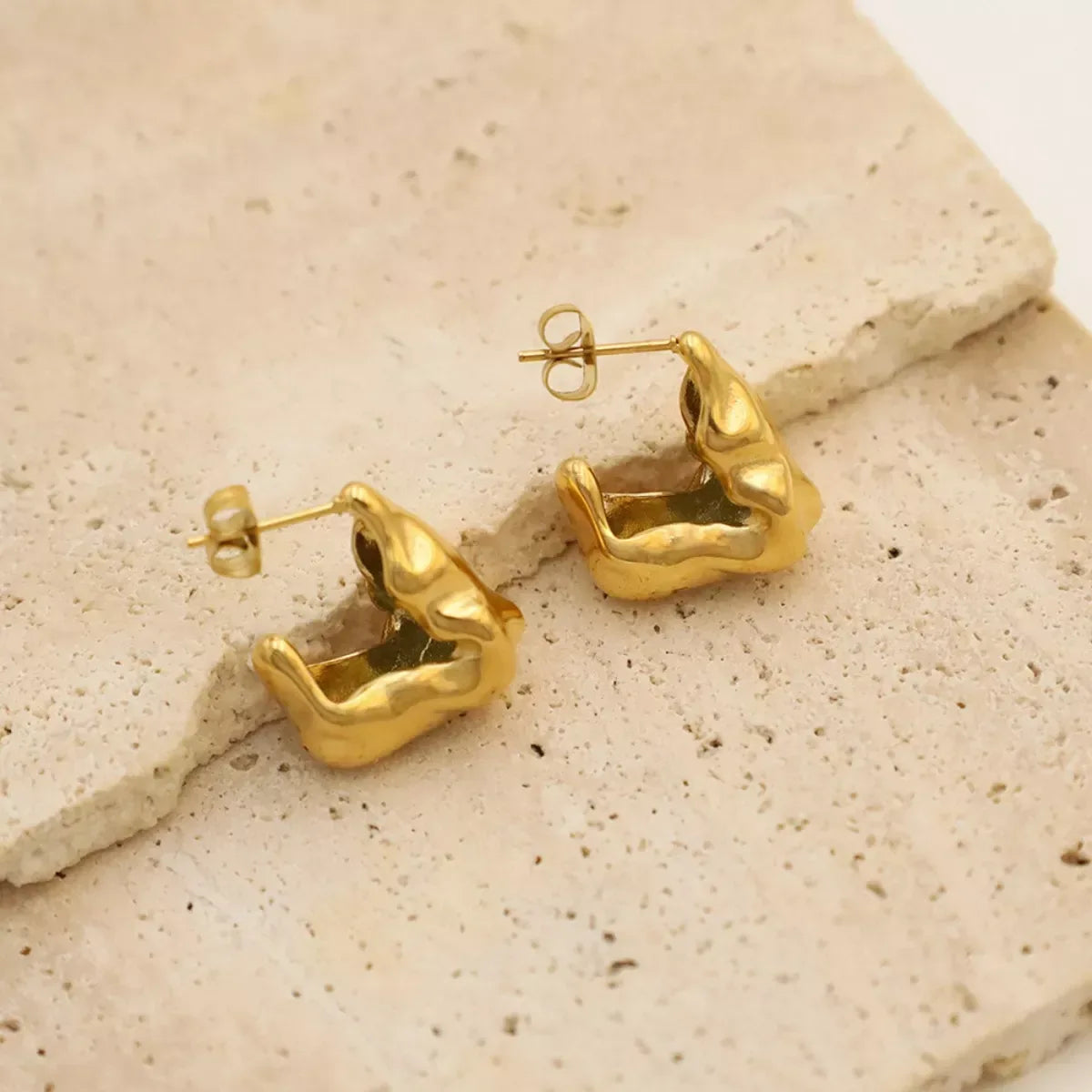 18K Gold-Plated Stud Earrings - Trendsi - Flyclothing LLC
