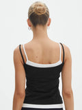 Faux Layered Square Neck Cropped Cami - Trendsi
