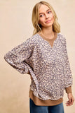 BiBi Leopard Printed French Terry Sweatshirt - Trendsi - Flyclothing LLC