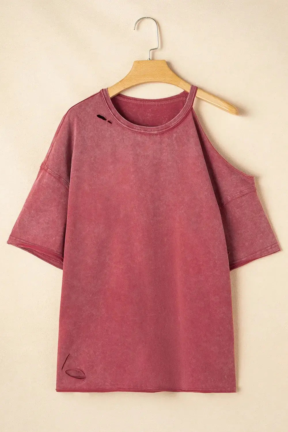One Shoulder Half Sleeve Oversized Tunic T Shirt - Trendsi - Flyclothing LLC