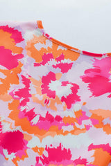 Printed V-Neck Short Sleeve Blouse - Trendsi - Flyclothing LLC