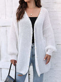 Open Front Long Sleeve Cardigan - Trendsi - Flyclothing LLC