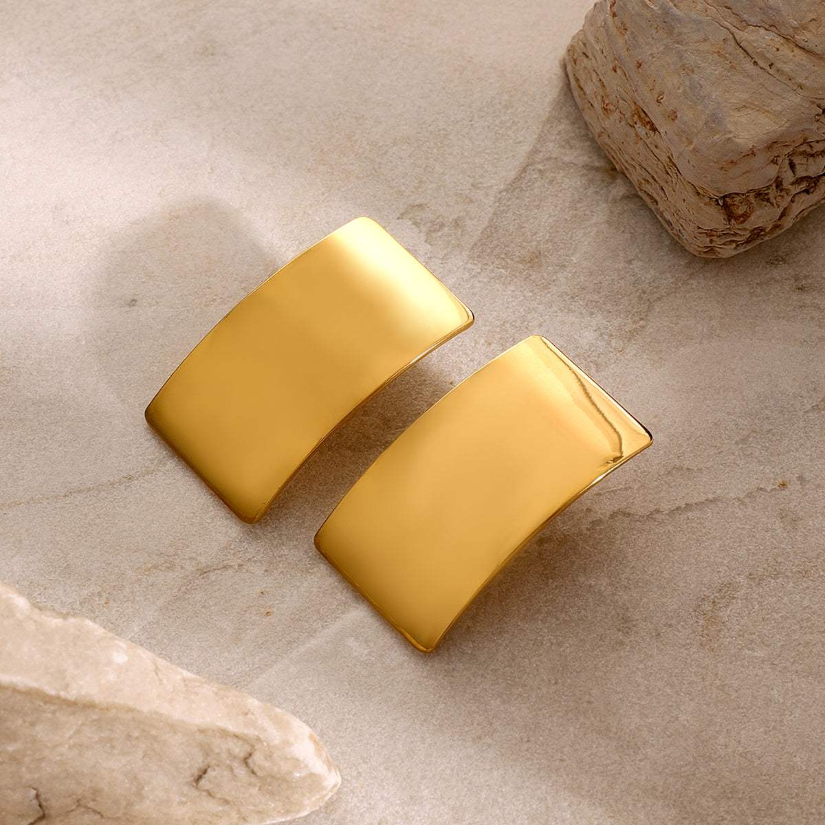 Stainless Steel Rectangle Earring - Trendsi - Flyclothing LLC