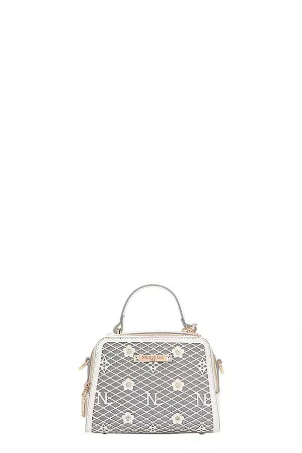 Nicole Lee USA Vegan Geometric Pattern Structured Handbag - Trendsi - Flyclothing LLC