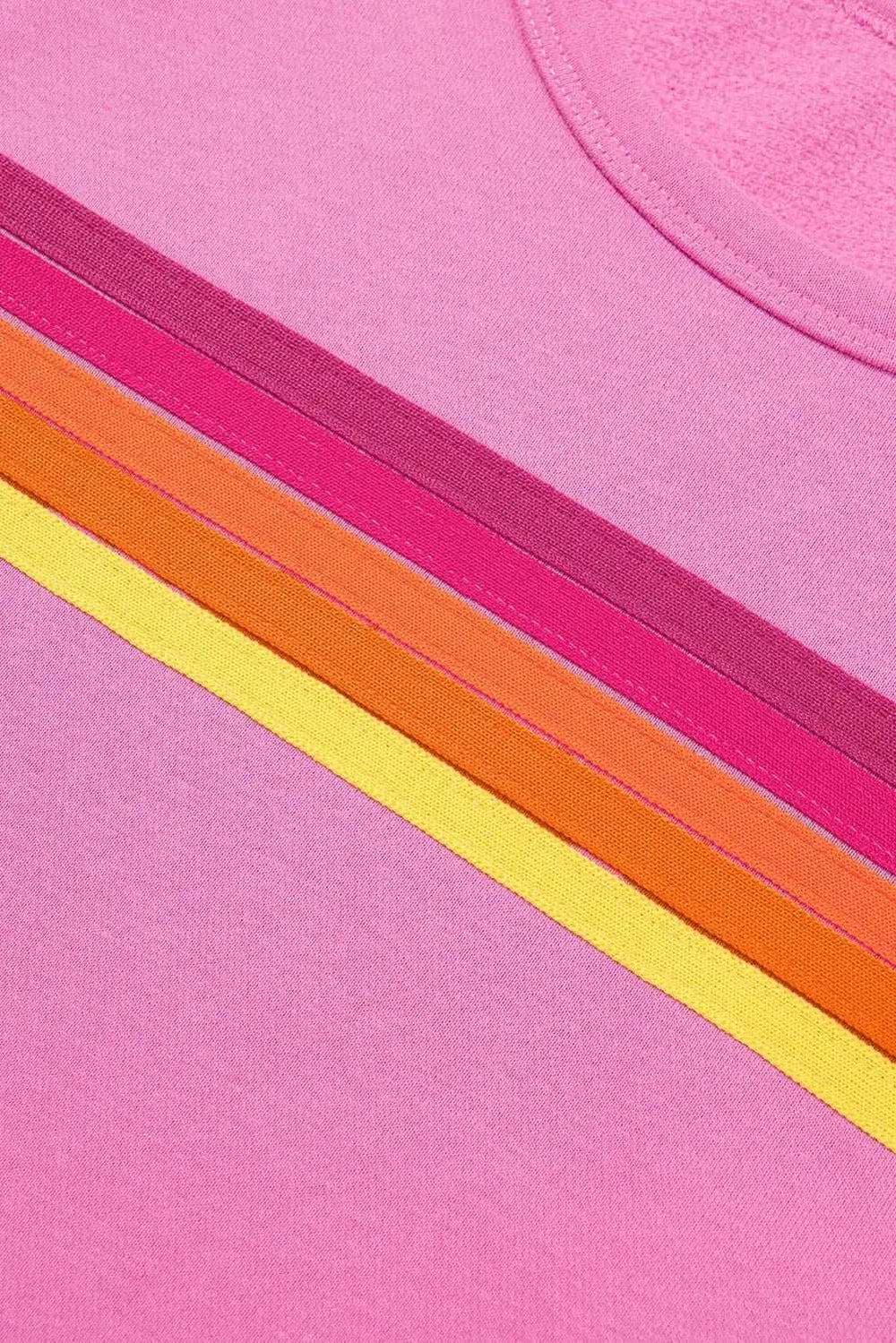 Full Size Contrast Striped Round Neck Top and Shorts Set - Trendsi - Flyclothing LLC