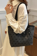 Bow Trim Polyester Tote Bag - Trendsi