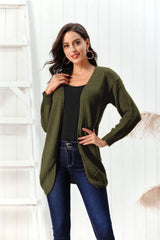 Open Front Long Sleeve Cardigan - Trendsi - Flyclothing LLC
