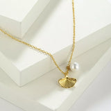 Pearl & Shell Pendant Necklace - Trendsi - Flyclothing LLC