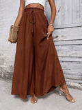Tied High Waist Wide Leg Pants - Trendsi - Flyclothing LLC