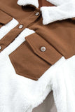 Corduroy Contrast Patchwork Fuzzy Jacket - Trendsi - Flyclothing LLC