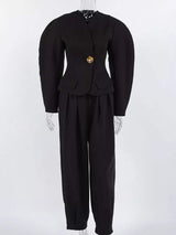 Puffy Sleeve Blazer and Wide-Leg Pants Set - Trendsi - Flyclothing LLC