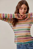SO ME Mardi Gras Color Stripe Stretch Mesh Top - Trendsi - Flyclothing LLC