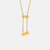 18K Gold-Plated Titanium Steel Hollow Bead Necklace - Trendsi - Flyclothing LLC