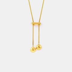 18K Gold-Plated Titanium Steel Hollow Bead Necklace - Trendsi