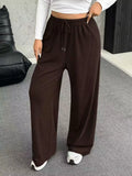 Full Size Drawstring Wide Leg Pants Plus Size - Trendsi - Flyclothing LLC
