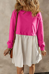 Round Neck Long Sleeve Mini Dress - Trendsi - Flyclothing LLC