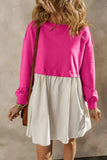 Round Neck Long Sleeve Mini Dress - Trendsi - Flyclothing LLC