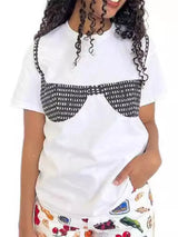 Full Size Bra Graphic Short Sleeve T-Shirt Plus Size - Trendsi - Flyclothing LLC