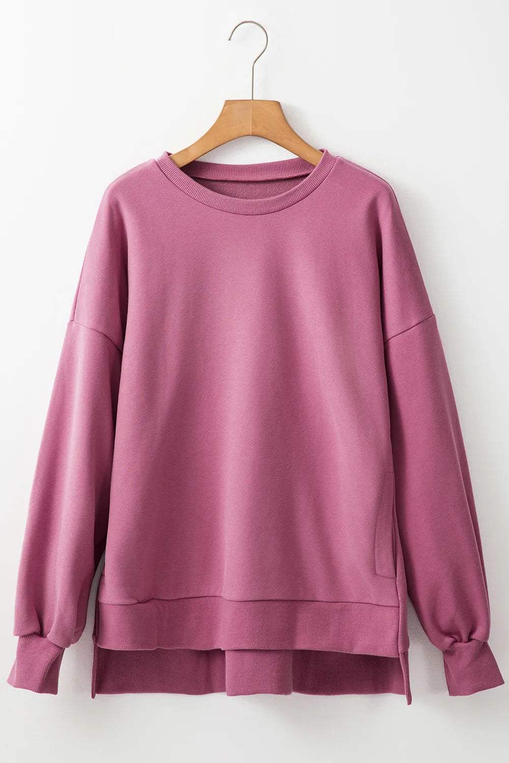 Round Neck Long Sleeve Sweatshirt - Trendsi - Flyclothing LLC