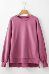 Round Neck Long Sleeve Sweatshirt - Trendsi - Flyclothing LLC