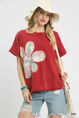 Umgee Mineral Wash French Terry Top - Trendsi - Flyclothing LLC