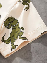 Children's Dinosaur Print Short Sleeve Tee and Shorts Set - Trendsi - Flyclothing LLC