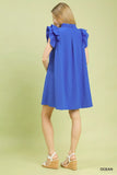 Umgee Seersucker Ruffle Shift Dress - Trendsi - Flyclothing LLC