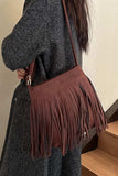 Suede Fringe Shoulder Bag - Trendsi - Flyclothing LLC