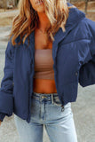 Zip Up Collared Neck Coat with Pockets - Trendsi - Flyclothing LLC