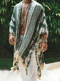 Men's Full Size Fringe Open Front Cover-Up Plus Size - Trendsi