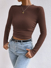 Round Neck Long Sleeve T-Shirt - Trendsi