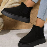 Round Toe Platform Ankle Boots - Trendsi - Flyclothing LLC