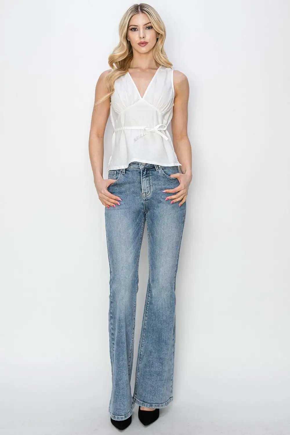 RISEN Full Size Mid Rise Bootcut Jeans - Trendsi - Flyclothing LLC