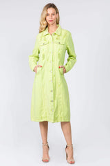 American Bazi Button Up Distressed Denim Dress - Trendsi - Flyclothing LLC